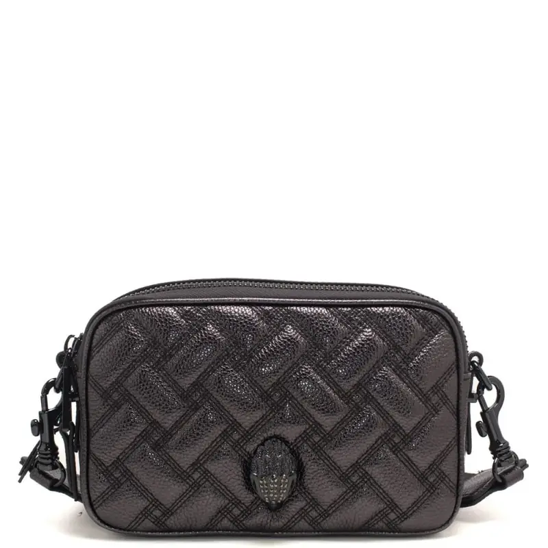 Kurt Geiger borsa con tracolla removibile e regolabile e texture a intreccio gunmetal
