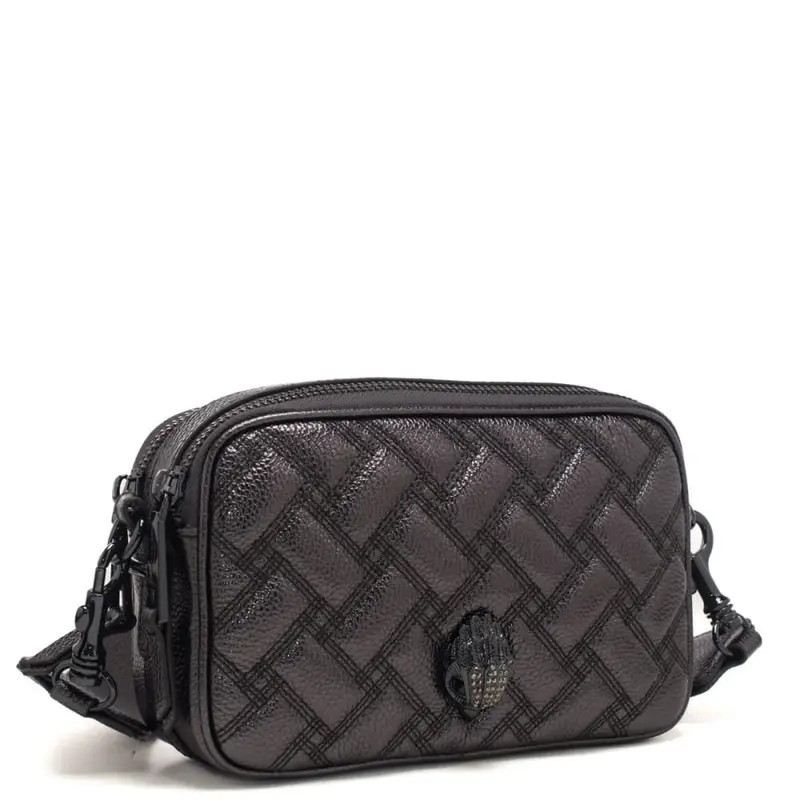 Kurt Geiger borsa con tracolla removibile e regolabile e texture a intreccio gunmetal miniatura 2