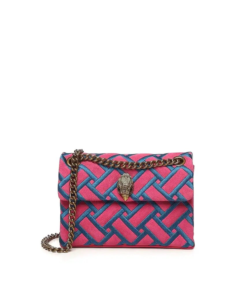 Borsa Kensington in pelle e pelle scamosciata Blu