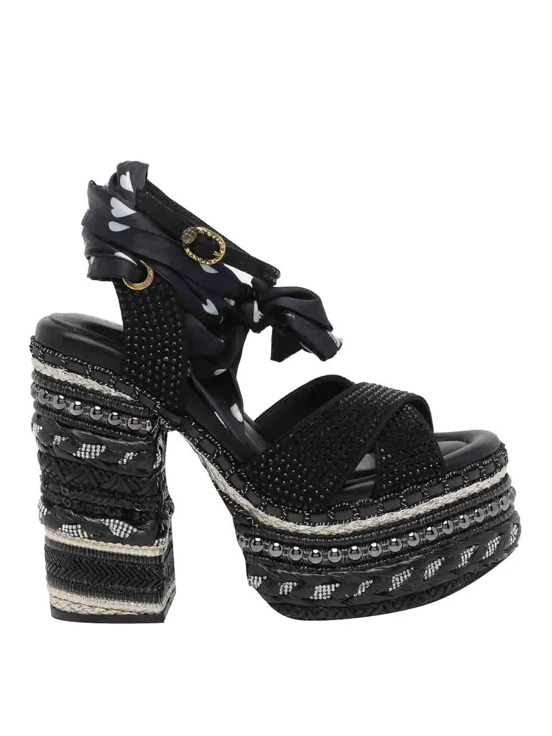 Décolleté con plateau e sciarpa Chelsea Nero