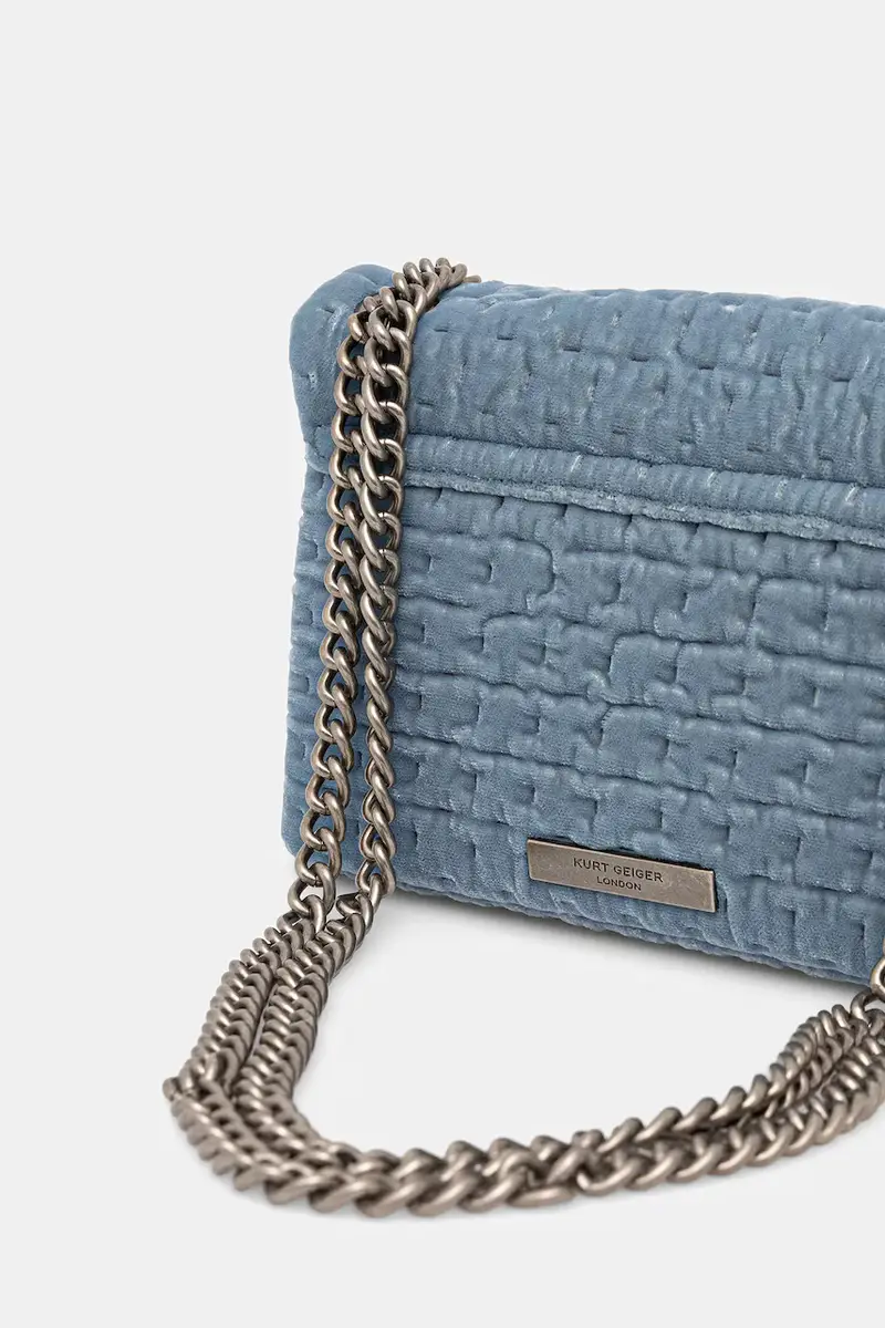 borsa in velluto VELVET MINI KENSINGTON colore blu 5018382789 miniatura 3