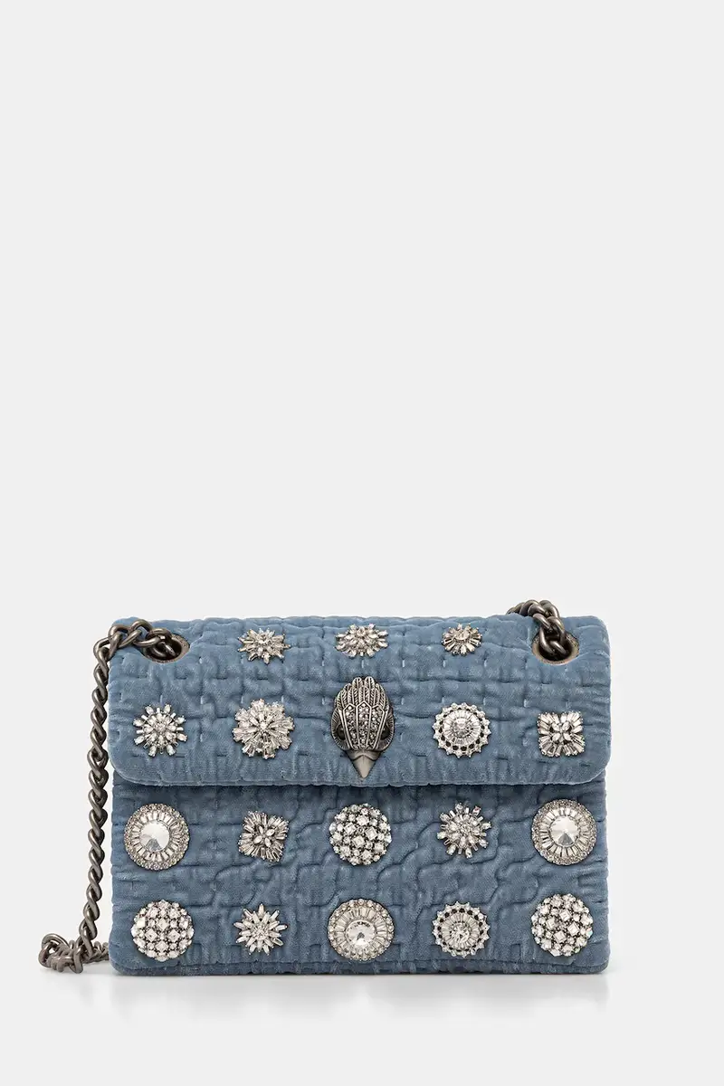 borsa in velluto VELVET MINI KENSINGTON colore blu 5018382789