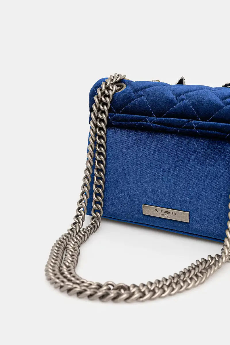 borsa in velluto VELVET MINI KENSINGTON colore blu navy 5018780789 miniatura 3