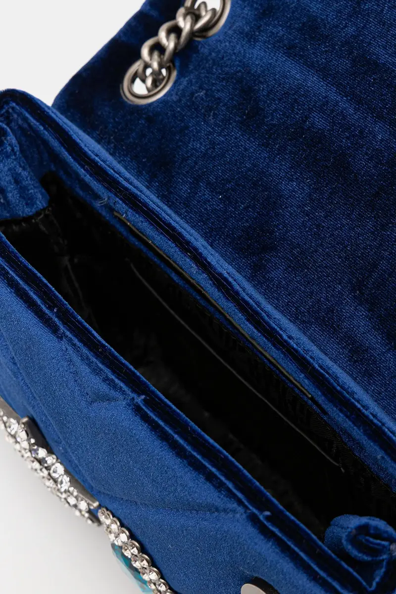 borsa in velluto VELVET MINI KENSINGTON colore blu navy 5018780789 miniatura 5