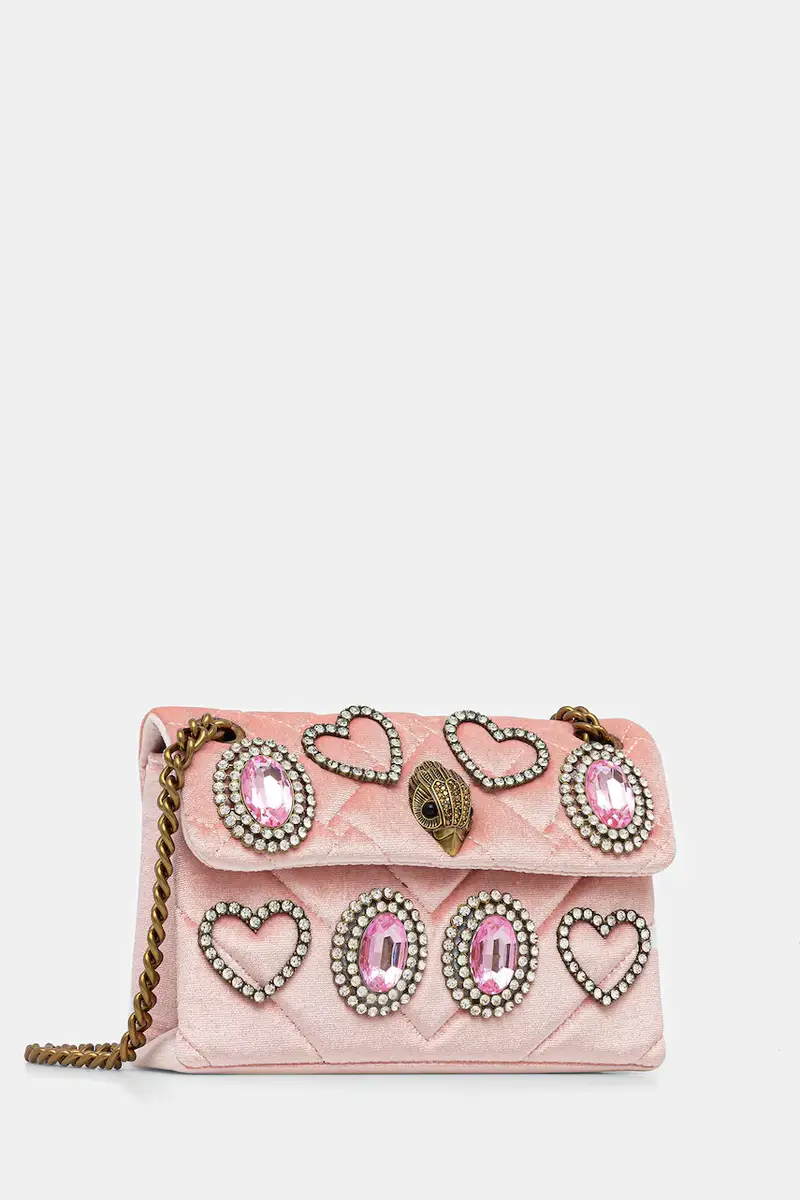 borsa in velluto VELVET MINI KENSINGTON colore rosa 5018753789 miniatura 2