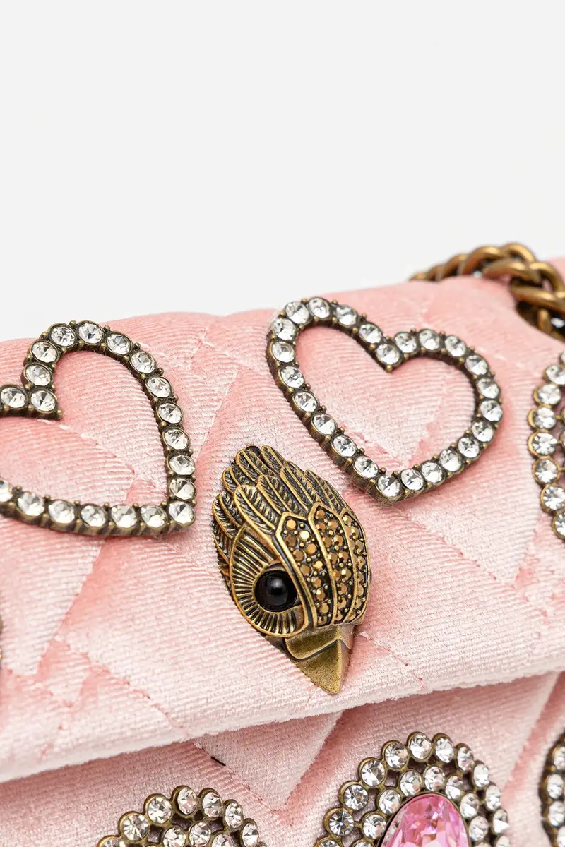 borsa in velluto VELVET MINI KENSINGTON colore rosa 5018753789 miniatura 4