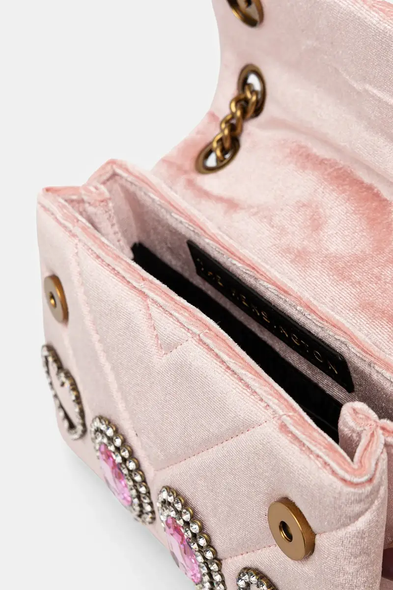 borsa in velluto VELVET MINI KENSINGTON colore rosa 5018753789 miniatura 5