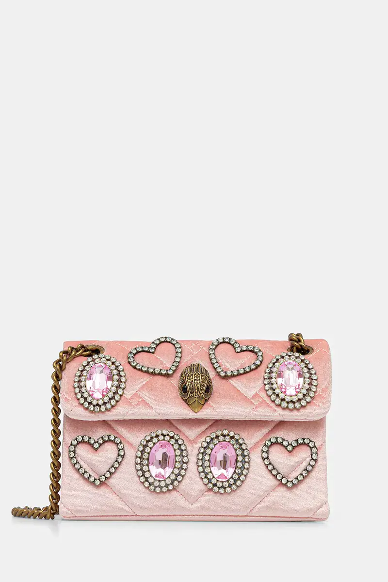 borsa in velluto VELVET MINI KENSINGTON colore rosa 5018753789