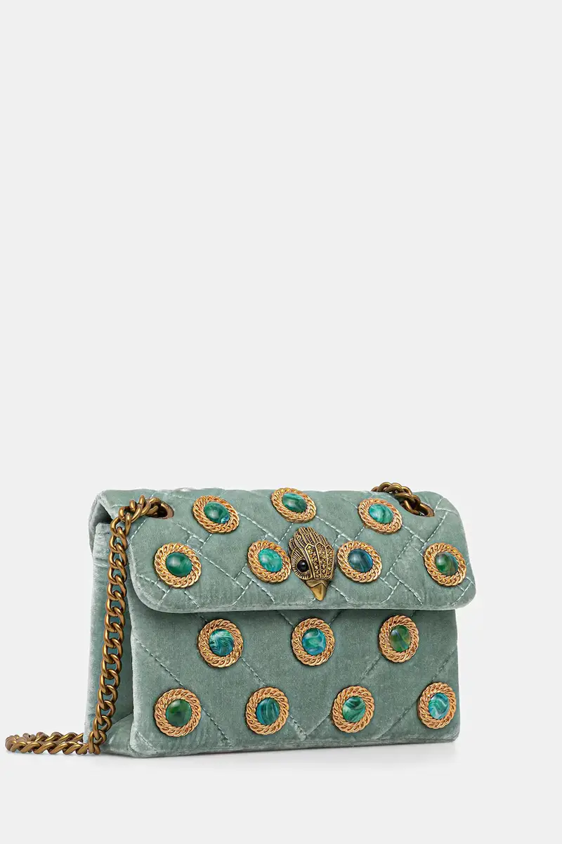borsa in velluto VELVET MINI KENSINGTON colore verde 5018373789 miniatura 2