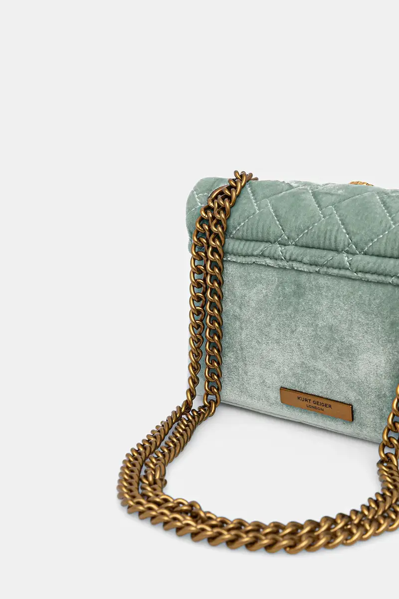 borsa in velluto VELVET MINI KENSINGTON colore verde 5018373789 miniatura 3