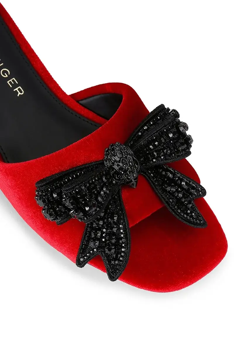 ciabatte slide Kensington Bow Flat Sdl Rosso miniatura 3