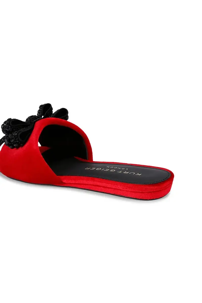 ciabatte slide Kensington Bow Flat Sdl Rosso miniatura 5