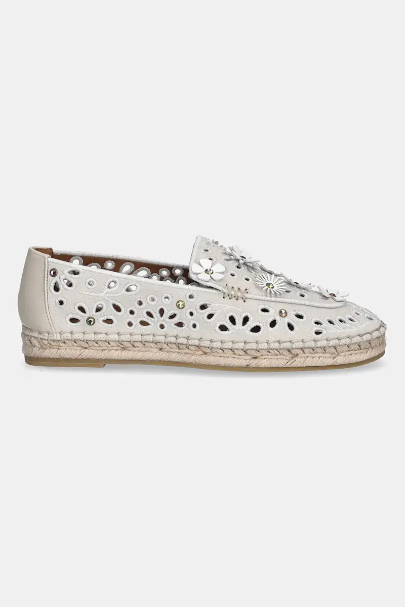 espadrillas in pelle scamosciata Flower Espadrille Loafer colore beige 4352744209 miniatura 2