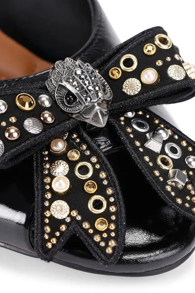 infradito in pelle Belgravia Stud Bow Mule donna colore nero 4711005309 miniatura 4