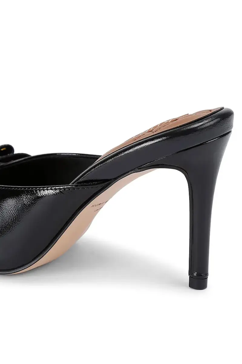 infradito in pelle Belgravia Stud Bow Mule donna colore nero 4711005309 miniatura 5