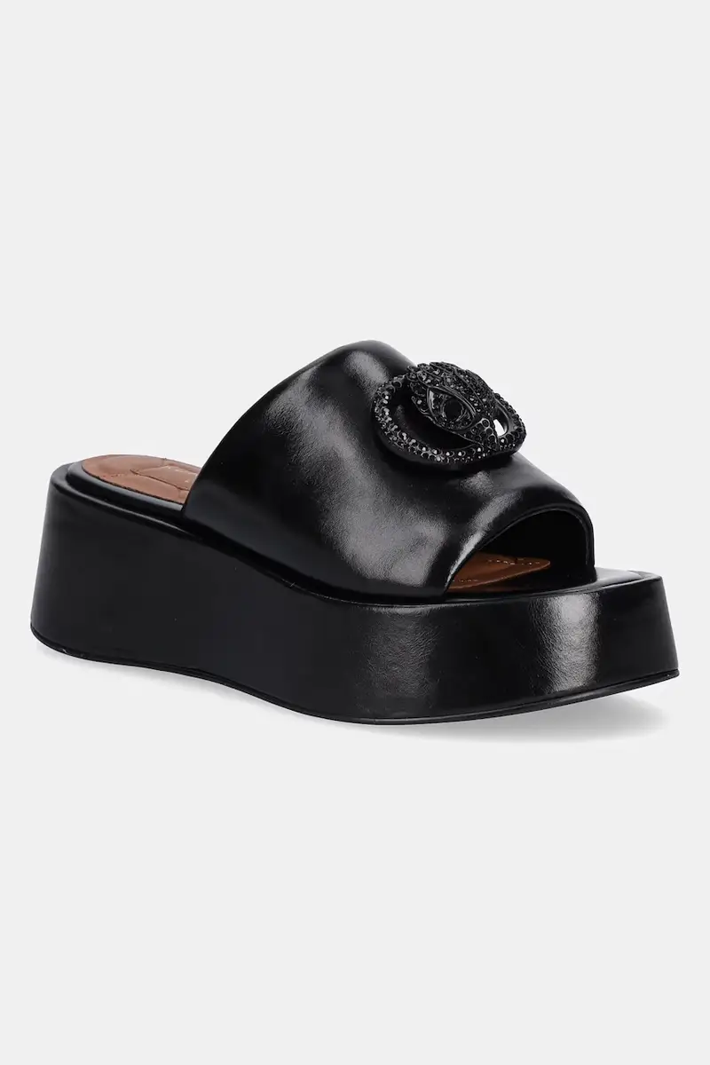 infradito in pelle Chelsea Flatform Mule Dr donna colore nero 3940900109