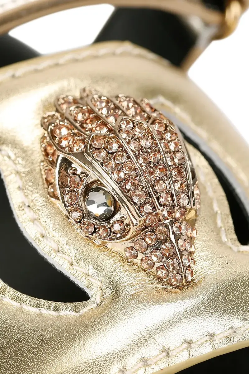 infradito in pelle Eagle Cut Out Sandal donna colore oro 4732666109 miniatura 4