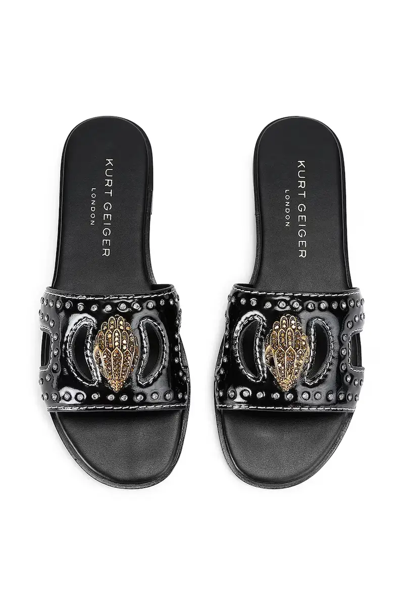 infradito in pelle Eagle Stud Cut Out Flat donna colore nero 4734400309 miniatura 2