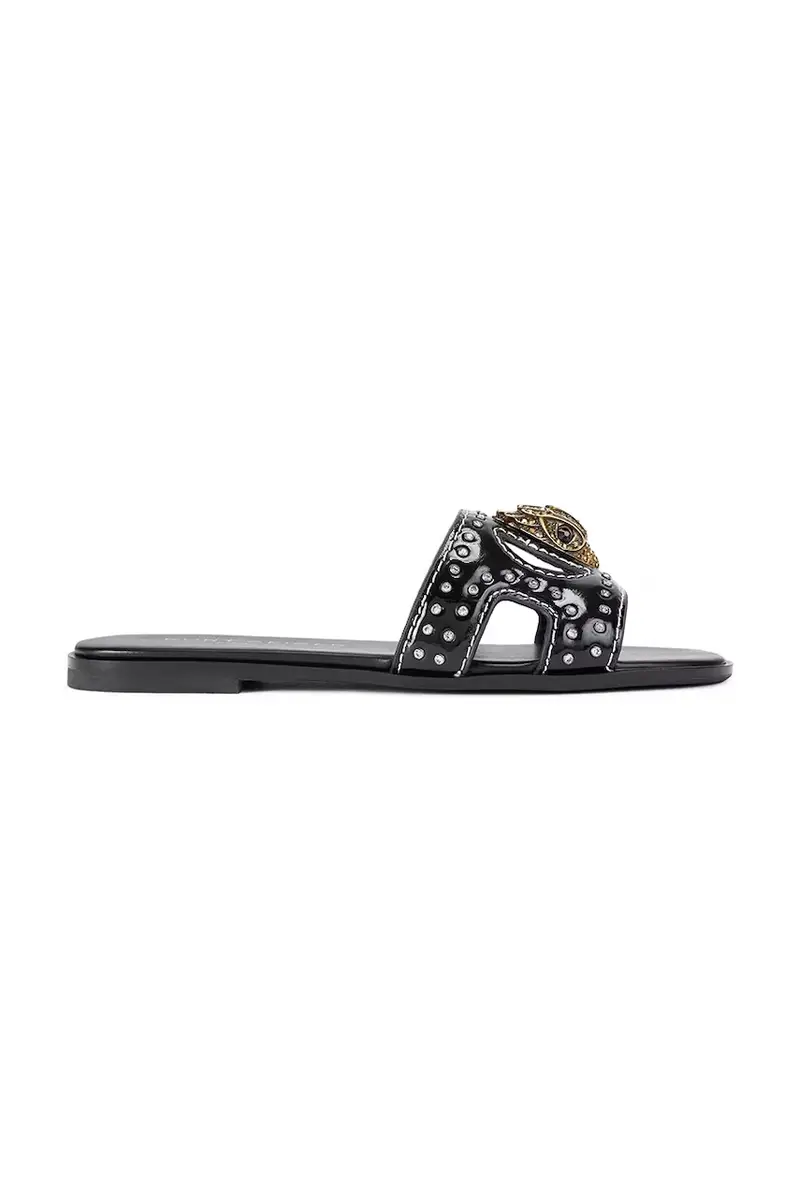 infradito in pelle Eagle Stud Cut Out Flat donna colore nero 4734400309