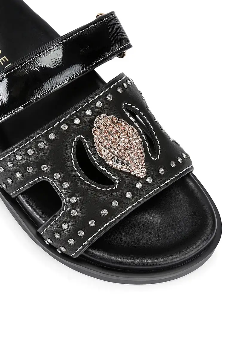 infradito in pelle Eagle Stud Cut Out Sdl donna colore nero 4734209139 miniatura 3