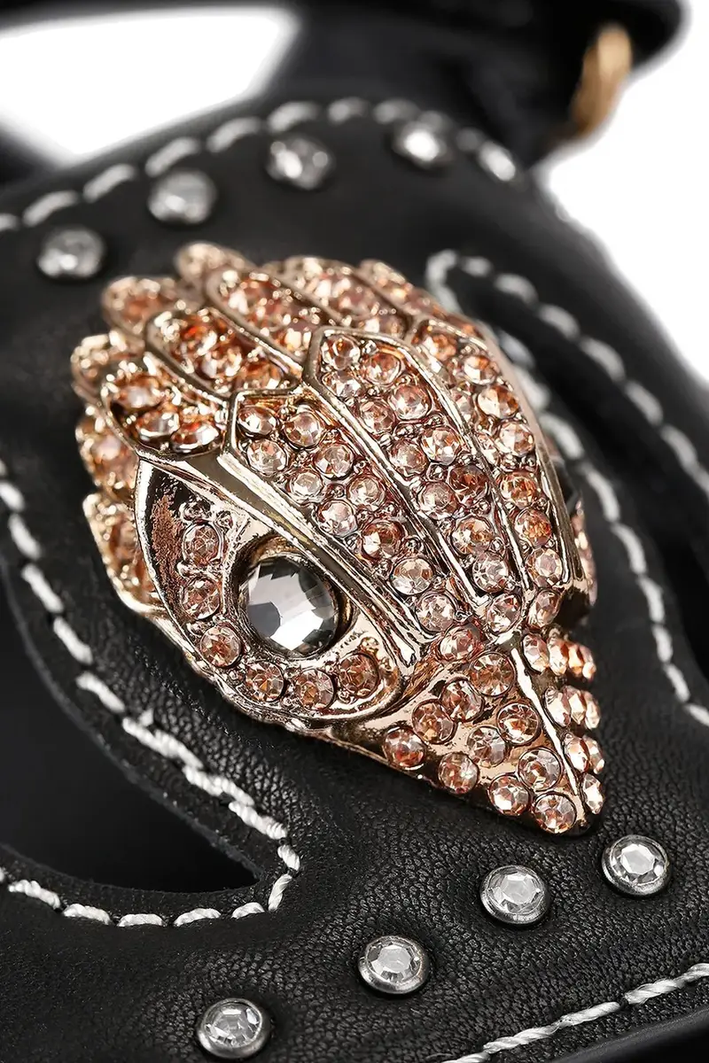 infradito in pelle Eagle Stud Cut Out Sdl donna colore nero 4734209139 miniatura 4