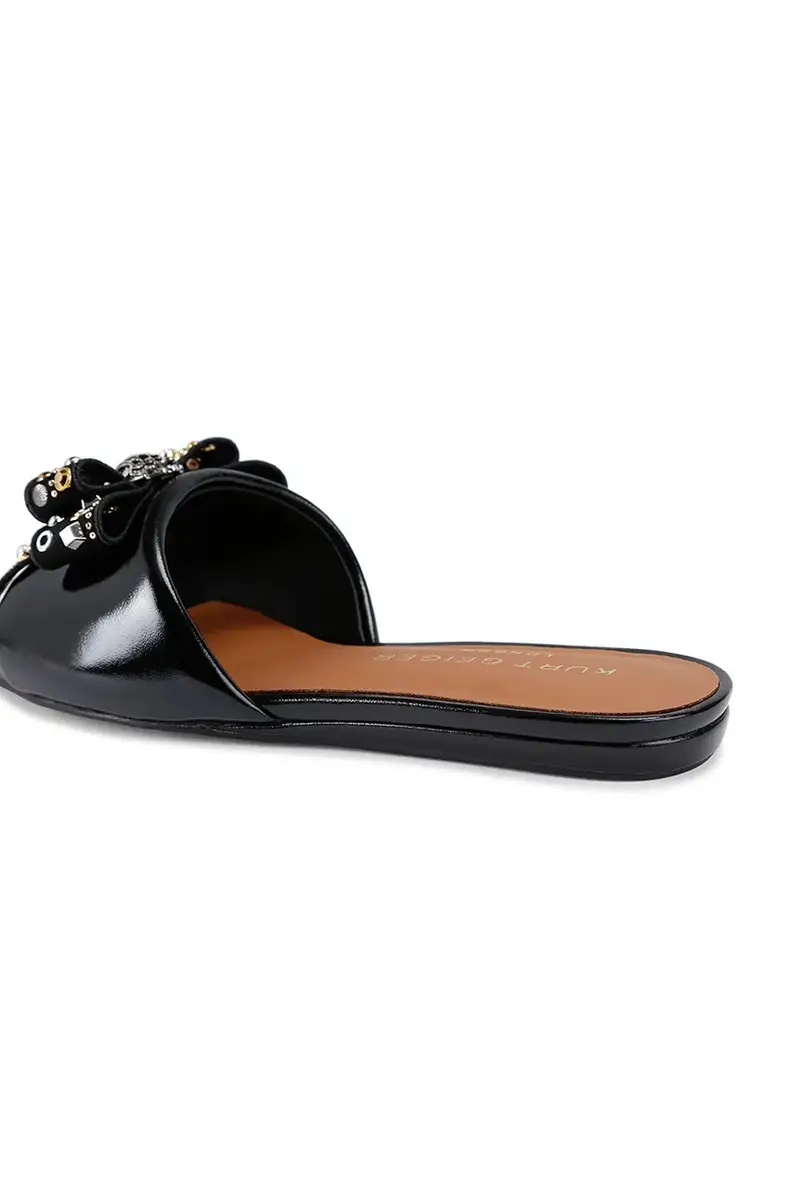 infradito in pelle Kensington Bow Flat Sandal donna colore nero 655705139 miniatura 5