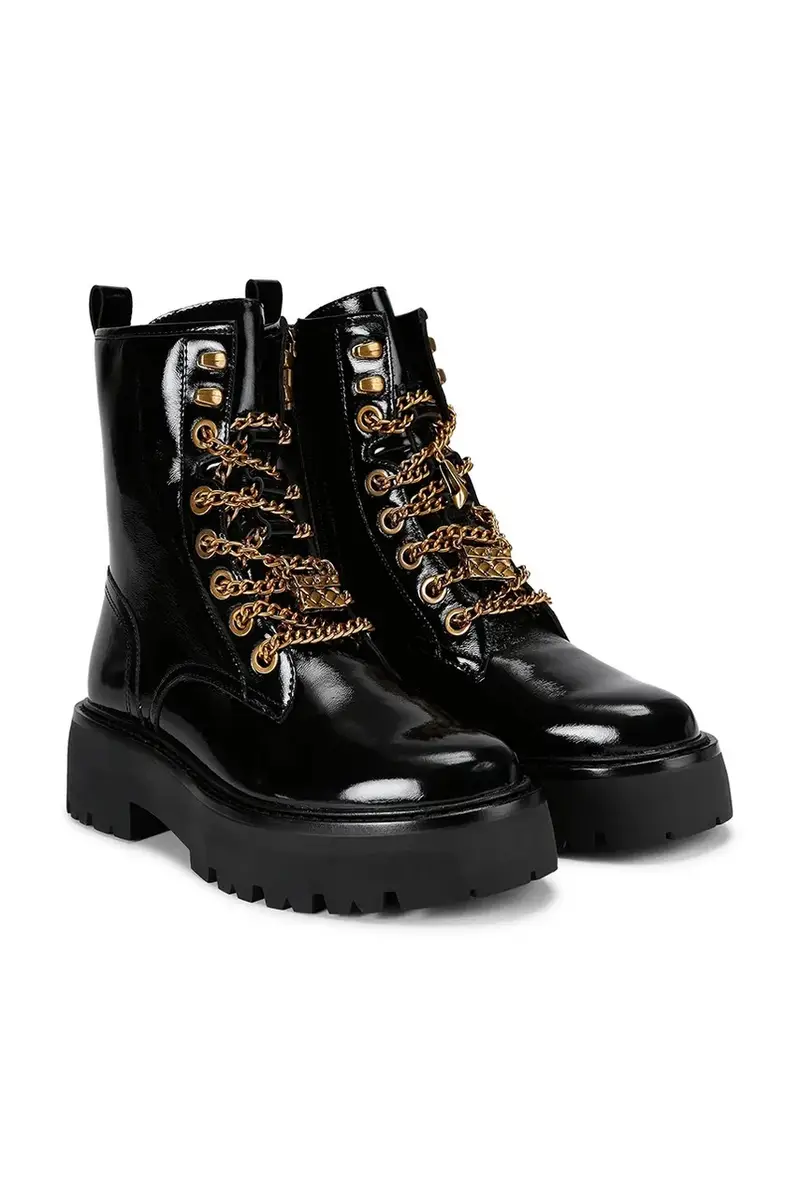 stivali da motociclista in pelle Matilda Charm Nero miniatura 2