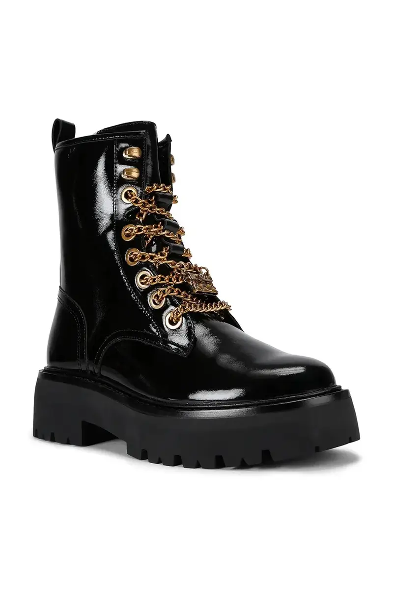 stivali da motociclista in pelle Matilda Charm Nero miniatura 4