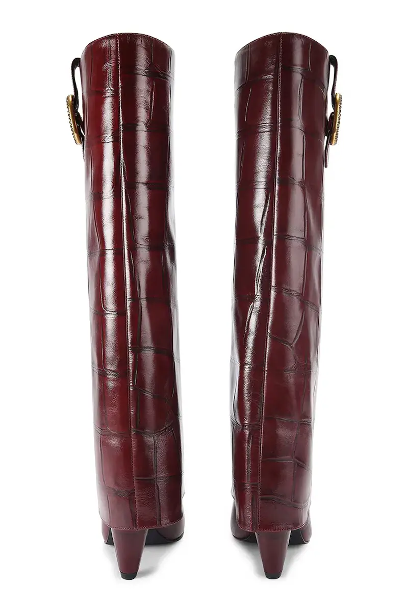 stivali in pelle Fold Over Tall Boot donna colore marrone 5022354419 miniatura 3