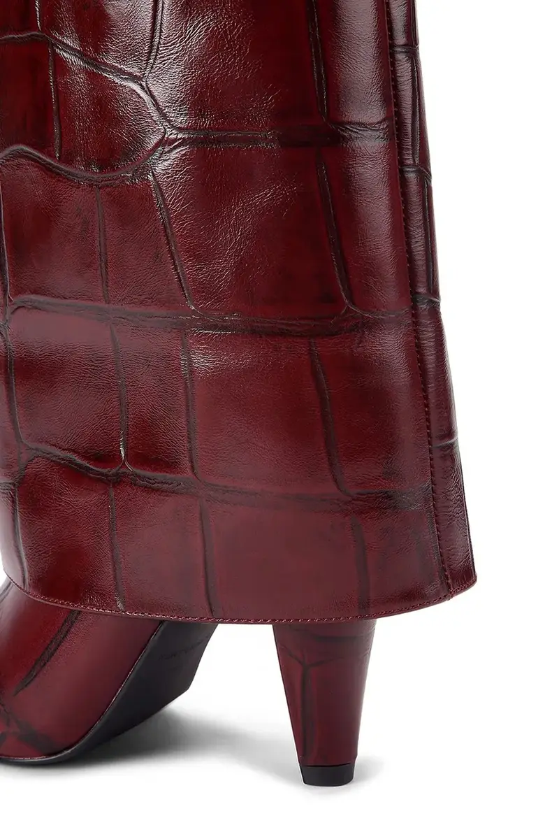 stivali in pelle Fold Over Tall Boot donna colore marrone 5022354419 miniatura 4