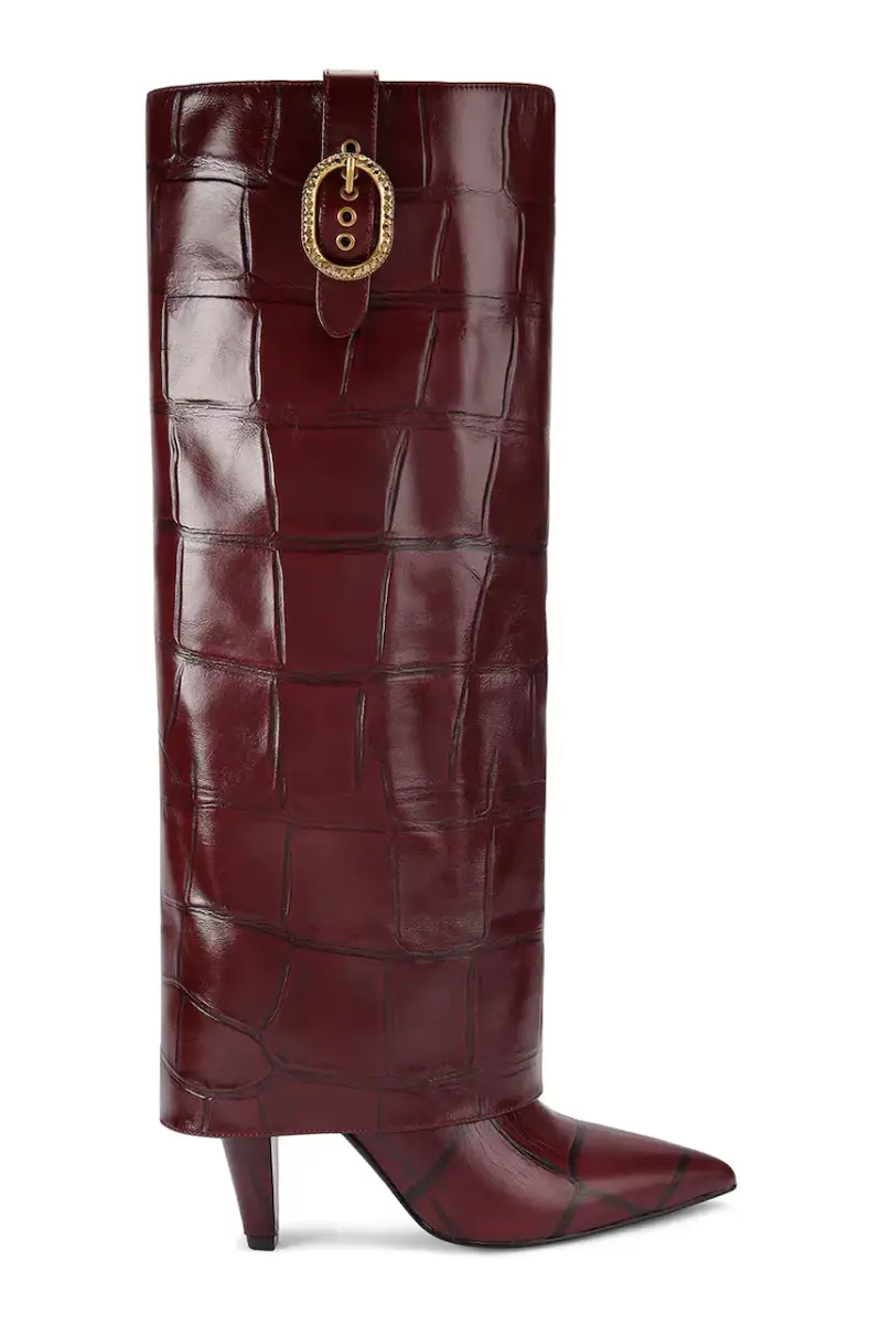 stivali in pelle Fold Over Tall Boot donna colore marrone 5022354419