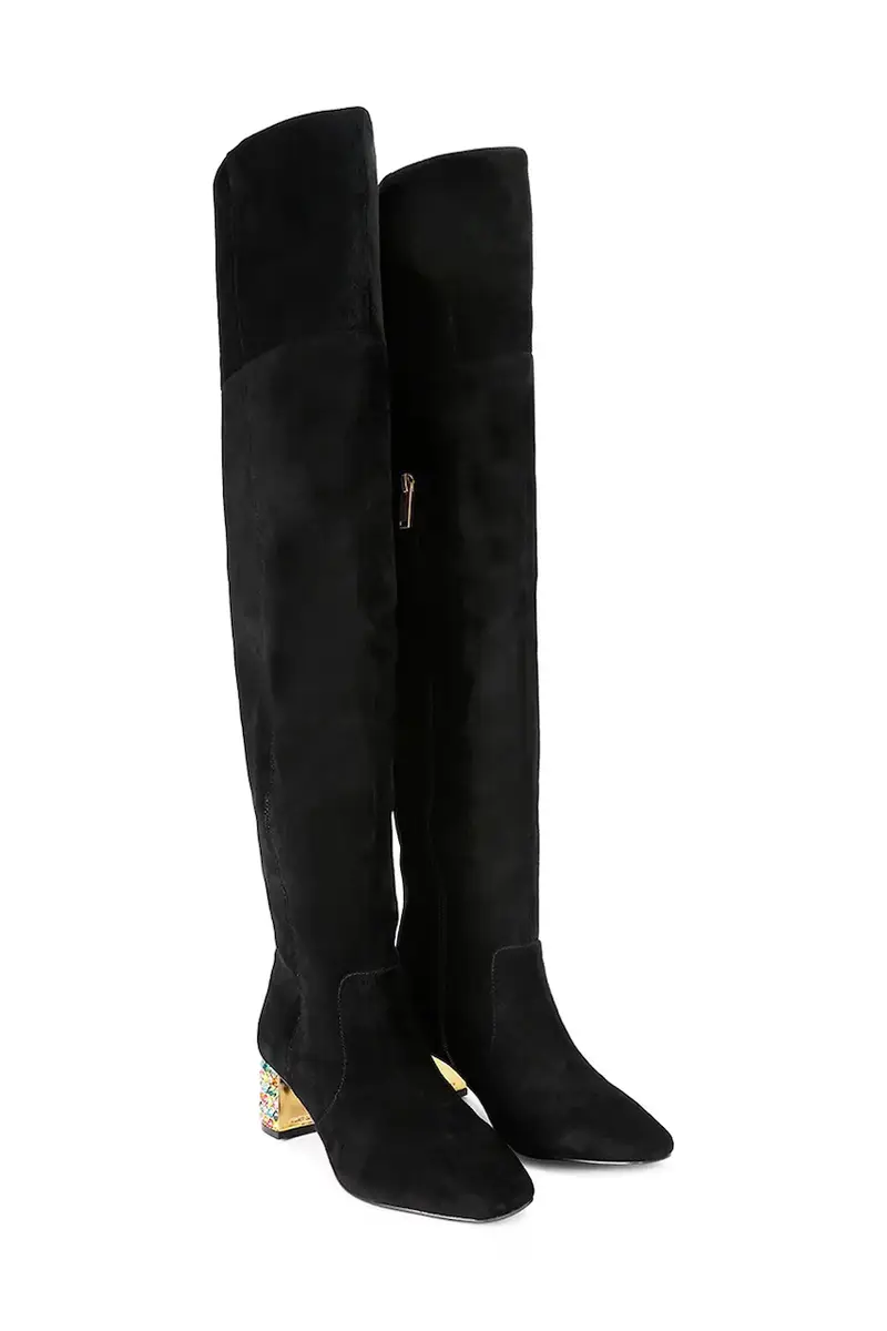 stivali in pelle scamosciata Chelsea Block Otk Boot donna colore nero 5003300209 miniatura 2