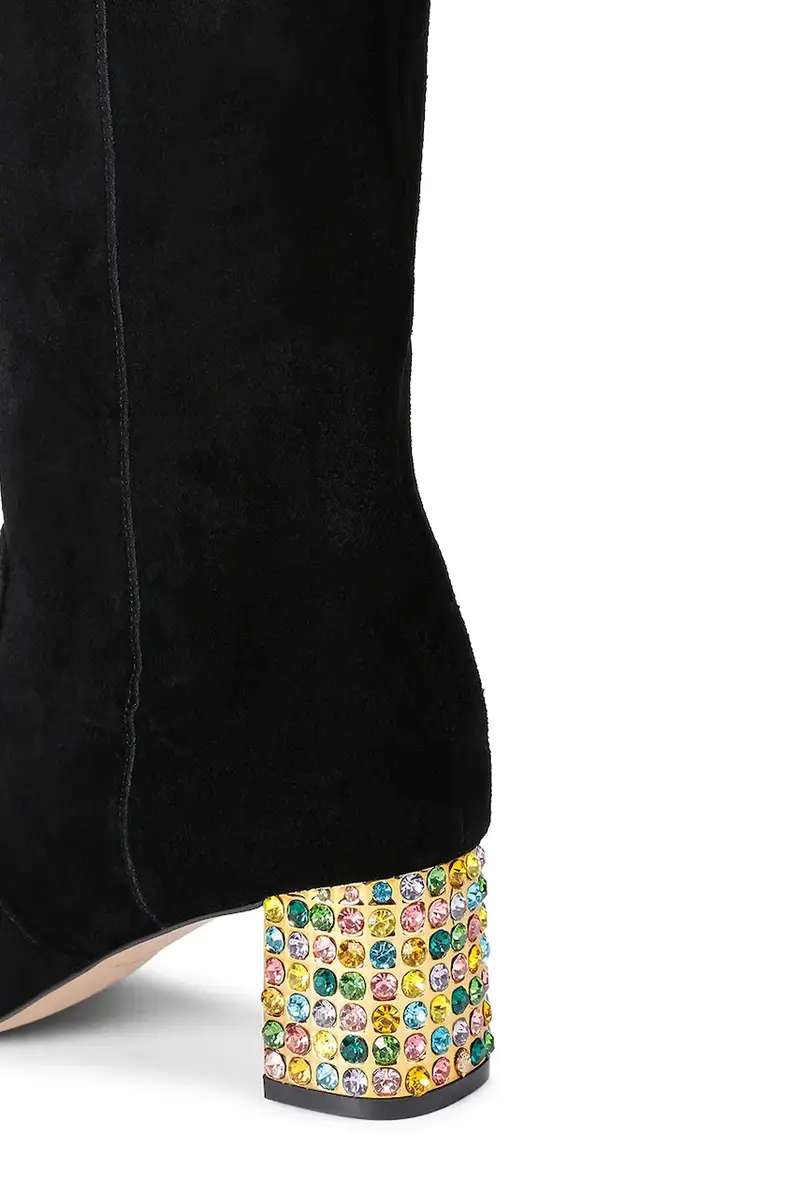 stivali in pelle scamosciata Chelsea Block Otk Boot donna colore nero 5003300209 miniatura 4