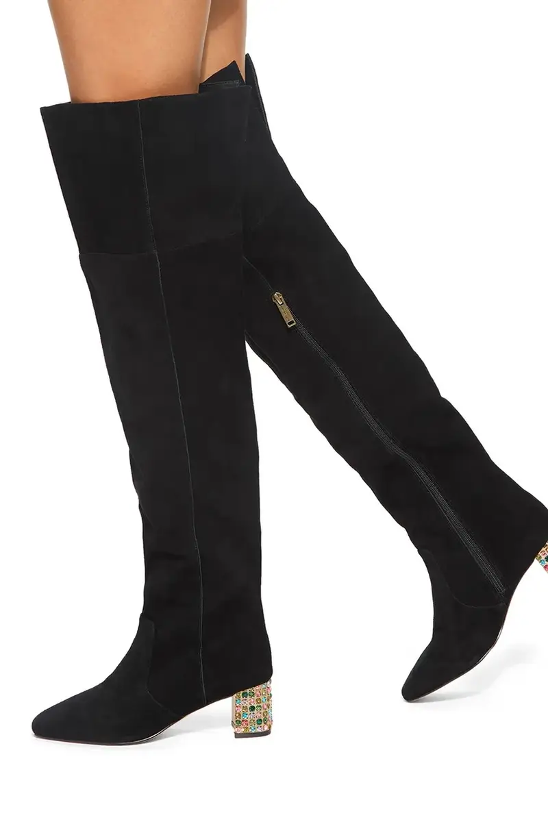 stivali in pelle scamosciata Chelsea Block Otk Boot donna colore nero 5003300209 miniatura 5