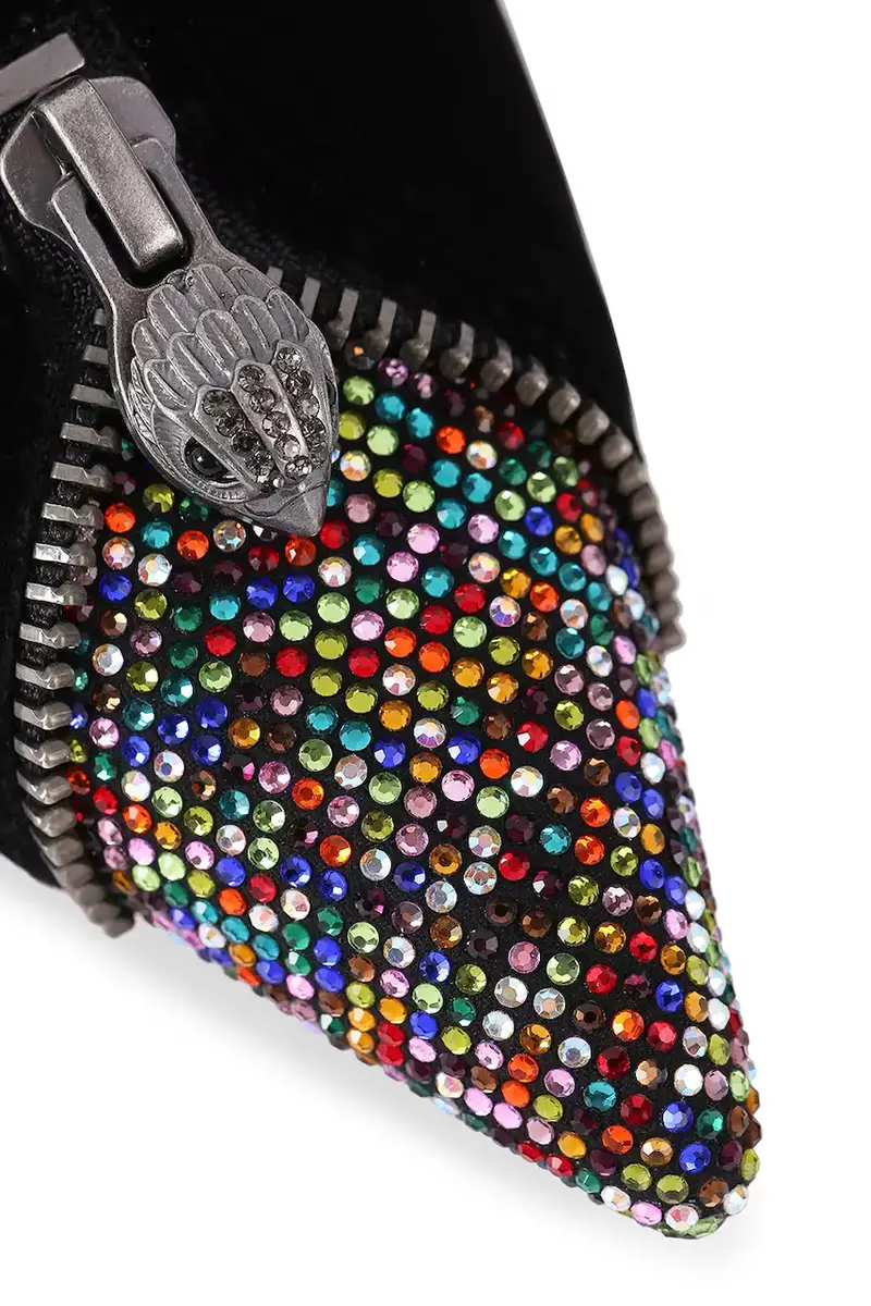 tacchi in pelle scamosciata Zip Court Nero miniatura 4