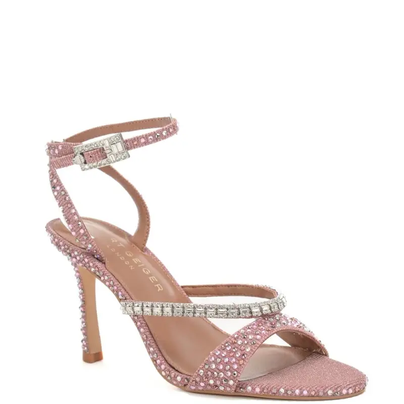sandali da donna strap 90 con micro e maxi strass all over rosa miniatura 3