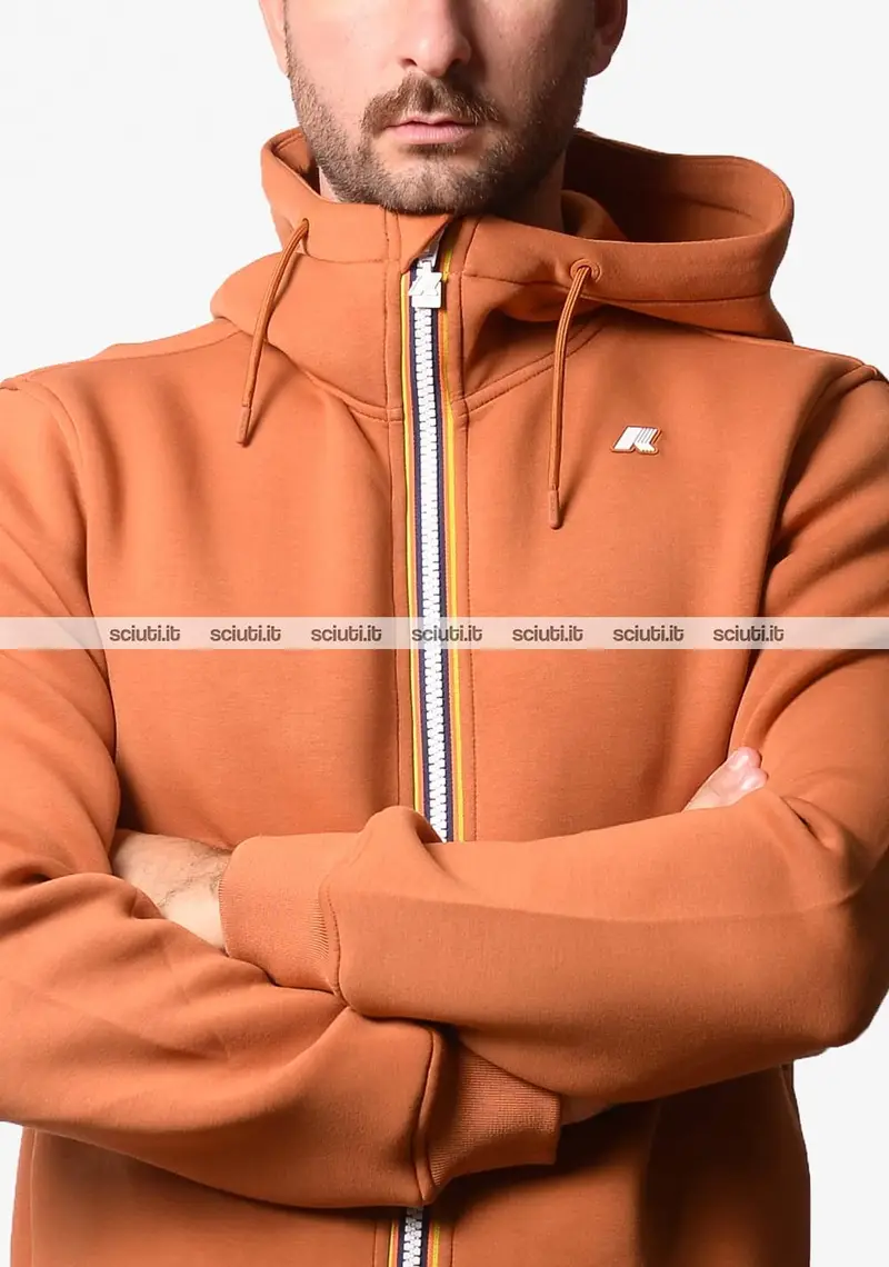 Felpa Kway uomo arancione Rainer spacer