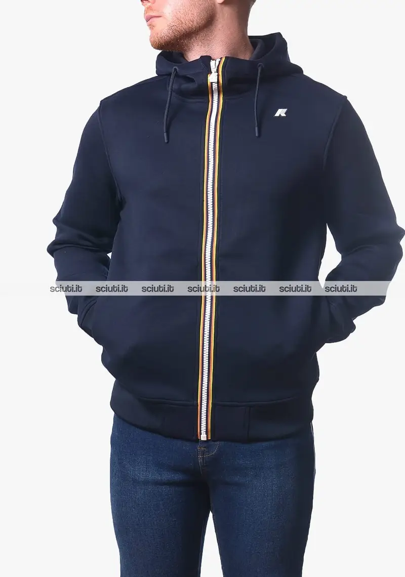 Felpa Kway uomo blu scuro Rainer spacer