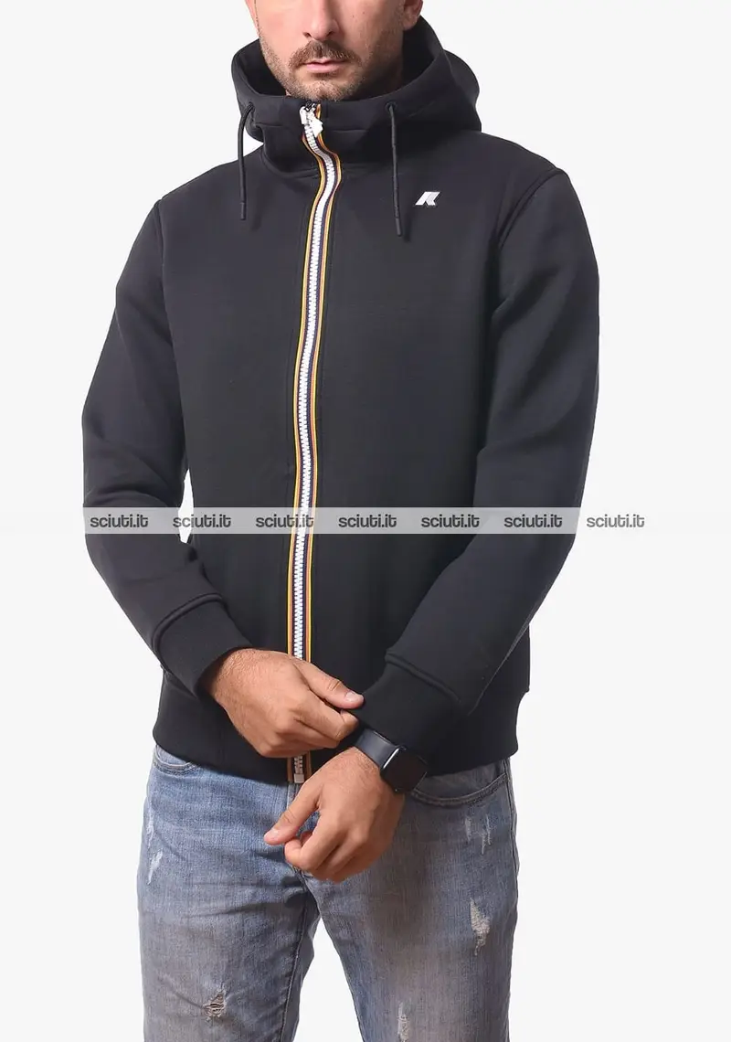 Felpa Kway uomo nera Rainer spacer