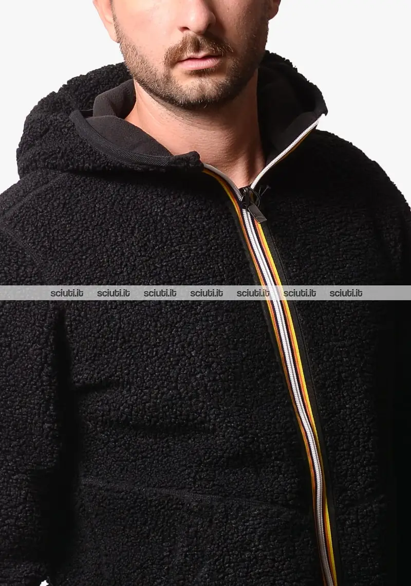 Felpa Kway uomo nera reversibile Jack sherpa polar double