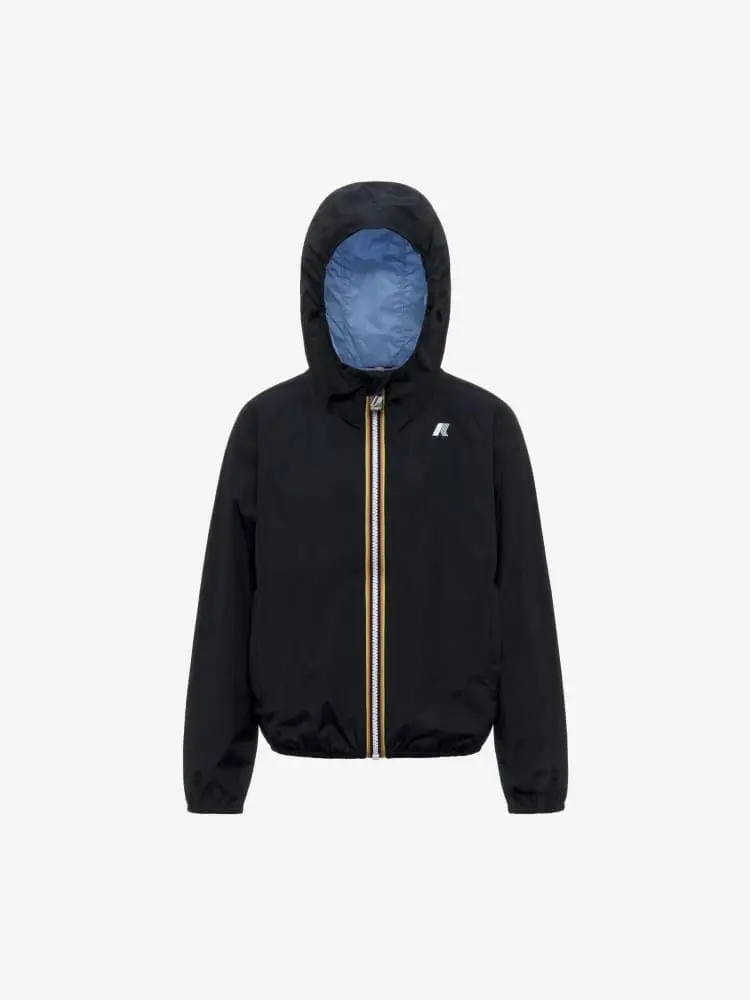 giacca a vento kids-junior p jake plus 2 reversible nero/celeste