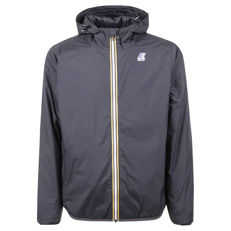 giacca uomo impermeabile con cappuccio blu