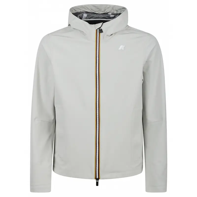 giubbino beige uomo in nylon con cappuccio