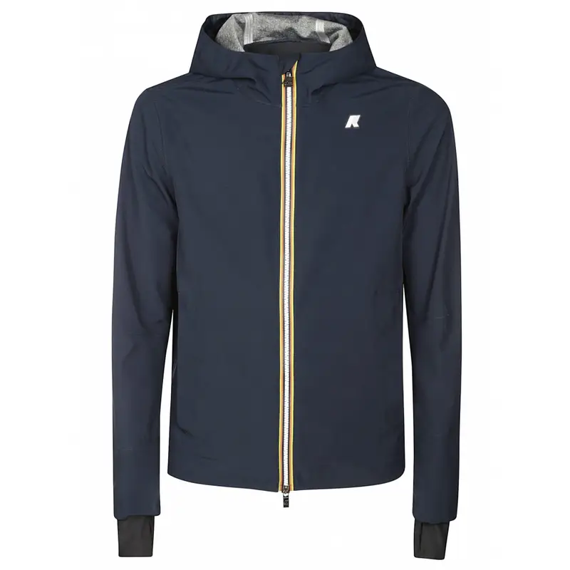 giubbino blu uomo in nylon con cappuccio