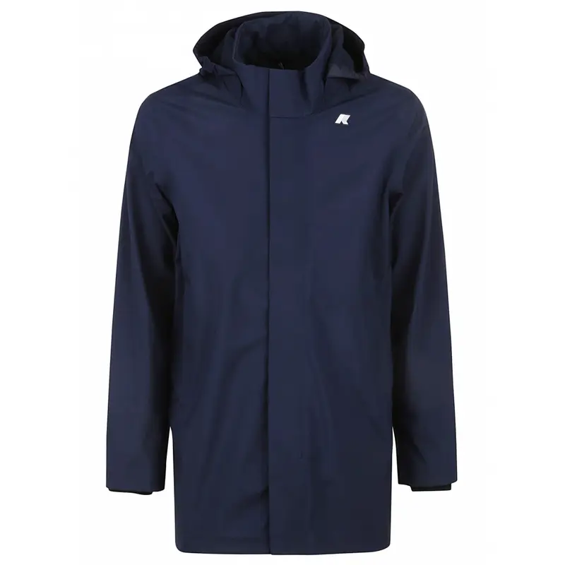 giubbino blu uomo lungo 3/4 con cappuccio staccabile