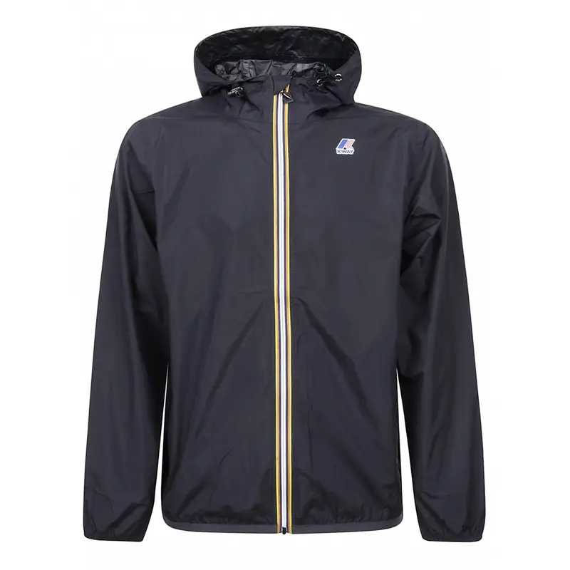 giubbino nero uomo in nylon con cappuccio