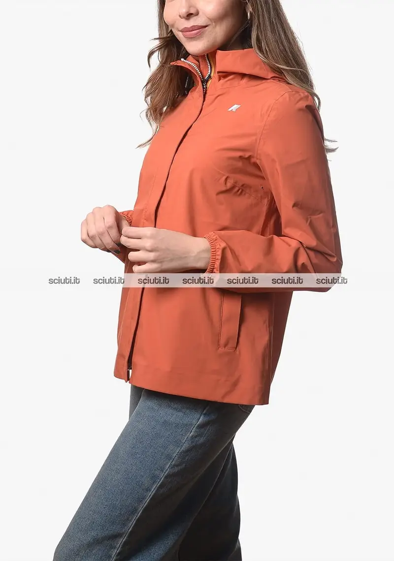 Giubbotto Kway donna arancione Marguerite stretch dot