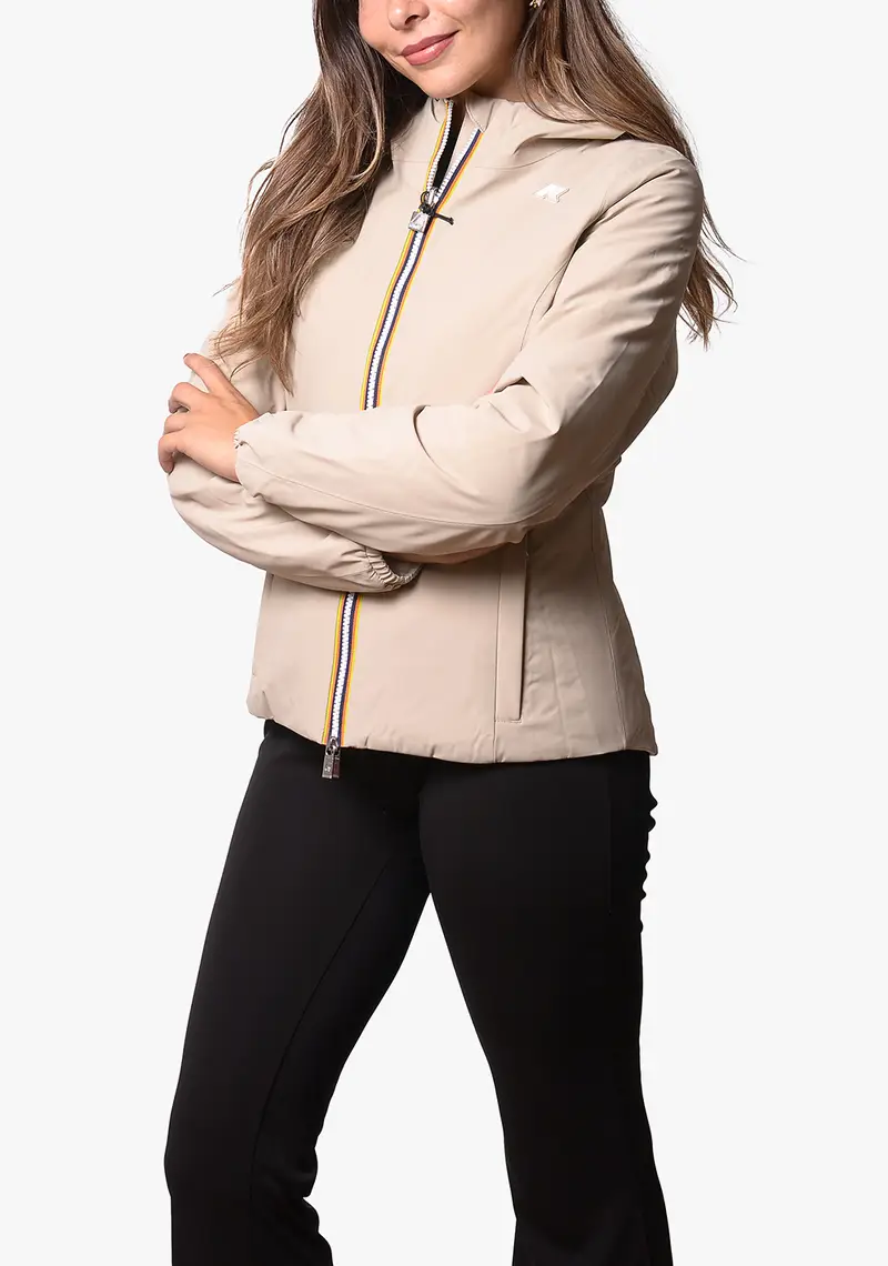 Giubbotto Kway donna beige bianco reversibile Lily st warm double