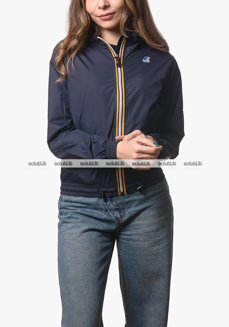 Giubbotto Kway donna blu scuro Le Vrai 4 0 Anny ultraleggero cropped