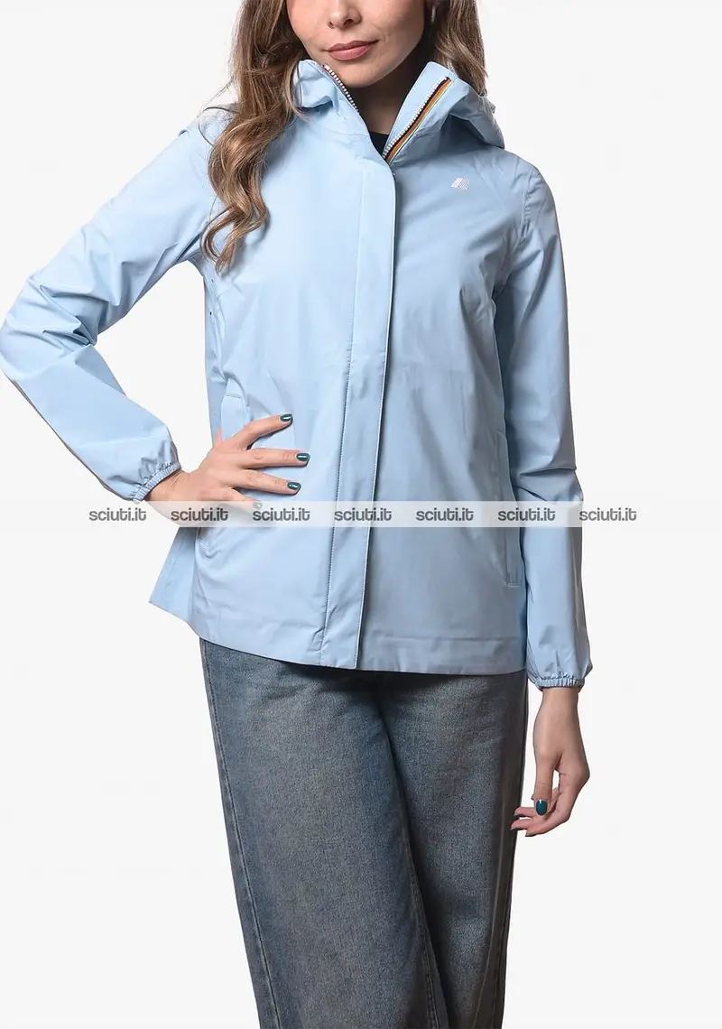 Giubbotto Kway donna celeste Marguerite stretch dot